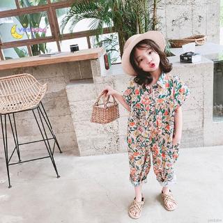 YESBABY Girl Floral Jumpsuit Summer Cotton Casual Jumpsuit