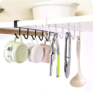 Kitchen Hook Nail-free Wallmounted Cabinet Rack Free Punching Single Row Cup Holder Kitchenware rack
