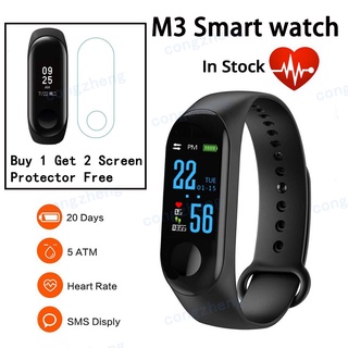 smart watch◈COD M3 Band Smart Watch Waterproof Bluetooth Fitness Tracker Wristband Heart Rate Watch