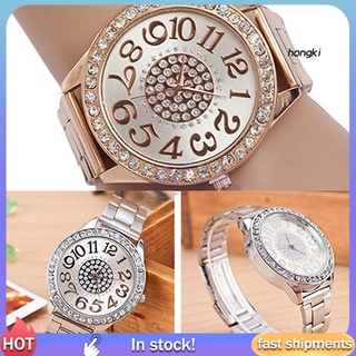 [kk]Women Luxury Rhinestone Analog Quartz Stainless Steel Band Bracelet Wrist Watch