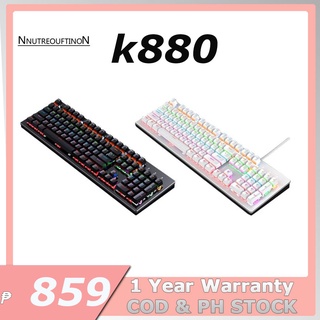 【PH STOCK】 K880 Mechanical Keyboard 104 Keys Computer Wired RGB Gaming Keyboard