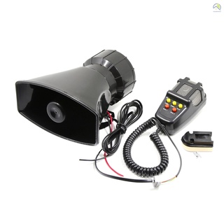 ◙ Car Megaphone 5 Tone Alarm Horn 12V 110dB Loud Speaker Fire Alarm Ambulance Blaring Police Siren