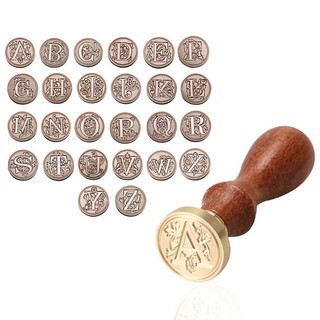Retro Vintage Wax seal stamp Letter Alphabet A-Z Monogram for wedding invitations cards letters