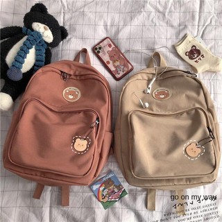 Backpack Korea INS Cute Cartoon Bear Vintage Feeling Backpack Japanese Harajuku Girl School Bag Chic Soft Sister