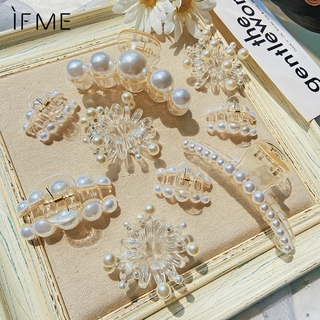 Ifme Korean Simple Pearl Hair Clip Hair Tie Set Fashion Sweet Girl Hairpin Women Hair Accessories Gift