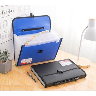 Expanding File Folder Document storage with handle 13 Pockets Size Long