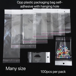 Opp plastic packaging bag with tape sealing(100pcs)