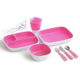 Authentic ** Munchkin Color Me 7pc Toddler Dining Set Utensils in a Gift Box (1)