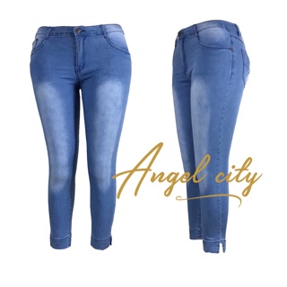 Angelcity PLUS size jeans ankle cut stretchable skinny pants Y38