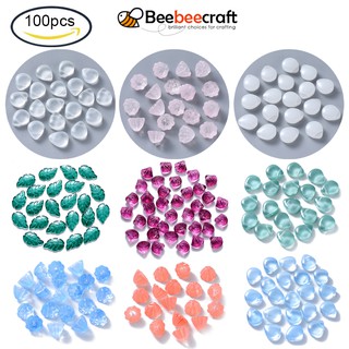 Beebeecraft 100pcs Baking Painted Glass Beads Top Drilled Beads Imitation Jade Teardrop Light Sea Green 12.5x10.5x5.5mm Hole: 0.9mm for Jewelry Craft Making