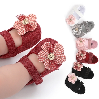 0-1 Years Old Baby Toddler Girls Plum Cute Flower Non-slip Summer Shoes