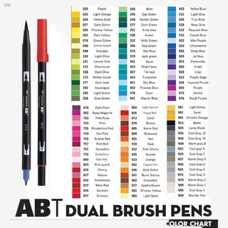 Ang bagongﺴ✕Tombow ABT Dual Brush Pen Singles Shades of Orange, Brown, Black and Gray 2