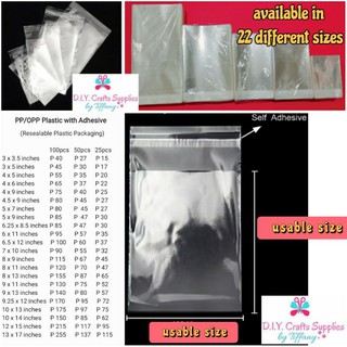 Plastic Packaging with adhesive Resealable 25pcs and 50pcs (Part 1 of 4)