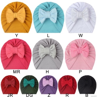 COD Newborn Baby Boy Girls Elastic Caps Cotton Cute Bowknot Turban Hats for 0-4Years
