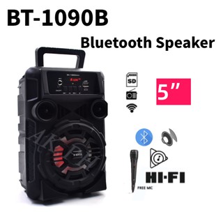 Original Super Bass Portable Bluetooth Speaker with Mic BT-1090B (5 inch) Wireless Bluetooth Speaker