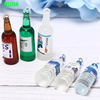 [Fellish] 10PCS Mineral Water Beer Bottles Charms Pendants DIY Jewelry Keychain Necklace Elm