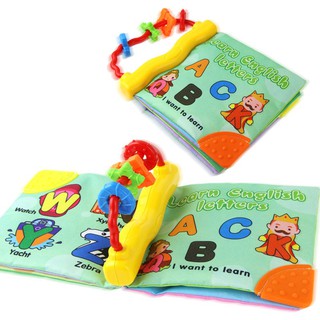 Baby Rattles Soft Cloth Book Hand Shake Bell Ring Kids Toys