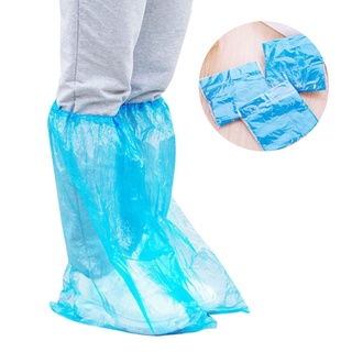 ℜ-ℜ 1Pair Durable Waterproof Thick Plastic Disposable Rain Shoe Covers High-Top Boot