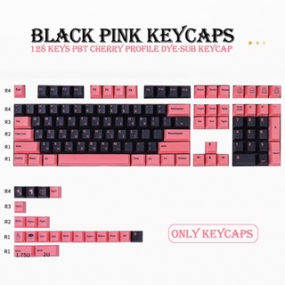 PBT Keycap 129 Keys Cherry Profile DYE-SUB Personalized Black Pink Keycaps For Cherry MX Switch Mechanical Keyboard
