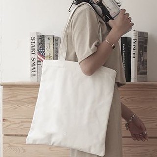 Plain Canvas bag With zipper Pocket Tote Shoulder Sling bag Katsa bag Eco bag