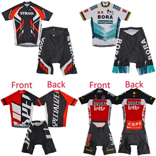 Coolmax Lycra Bike Cycling Jersey Set | Bicycle Short Sleeves Jersey and Padded Cycling Shorts