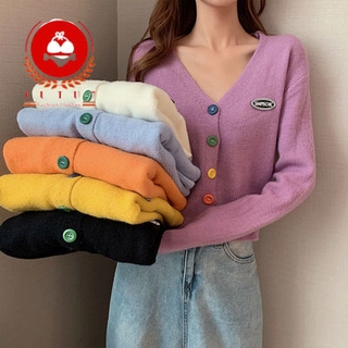 [Follow Me] Crop Top Long Sleeve Knitted Sexy Casual Fashion Women Clothes Loose Cardigan