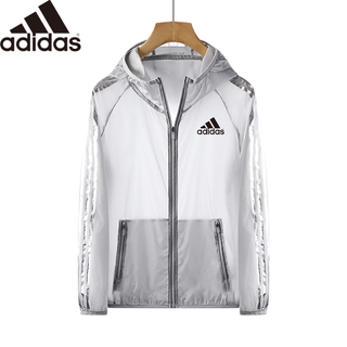 Adidas Couple Models Outdoor Sun Protection Jacket Windbreaker Sun Protection Clothing Zipper Hooded
