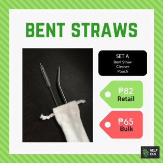 GIFT IDEAS! METAL STRAW BENT STRAW STAINLESS STEEL