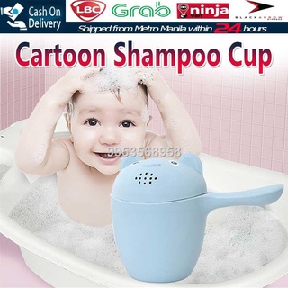 Cartoon Bear Baby Bath Caps Toddle Shampoo Cup Baby Shower Spoons Child Washing Hair Cup Scoop