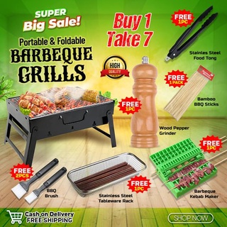 Foldable and Portable Barbeque Grill with Freebies