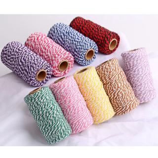 100m DIY Handmade Gifts Bundle Ropes 2mm Colorful Cotton Yarn Twisted Cord String Craft Rope