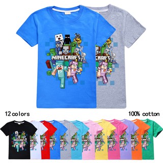 Minecraft Cartoon printing Children fashion short sleeved t shirts clothing Boys Girls Summer Casual Short sleeve T Shirt clothes t-shirts