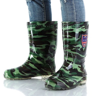Rain shoes green and Black Rubber Boots for Men bota for menshoes women