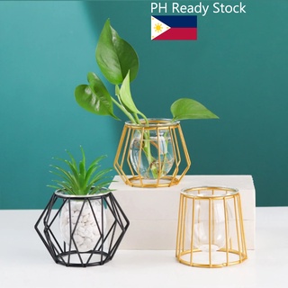 Golden /Black Iron Mini Vase Terrarium Hydroponic Vase Plant Container desktop decor office decor home decor vase