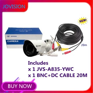 Jovision 2MP 1080P 4 Channel CCTV Combo Package Kit | 1 x Outdoor Camera / 1 x 20meters CCTV Cable