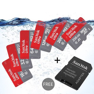 SanDisk 128GB 64GB Memory Card MicroSDHC + SD Adapter