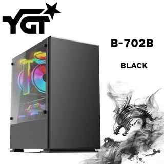 YGT B-702 Black Tempered Glass Gaming PC/ Desktop Case M-ATX / MINI-ITX