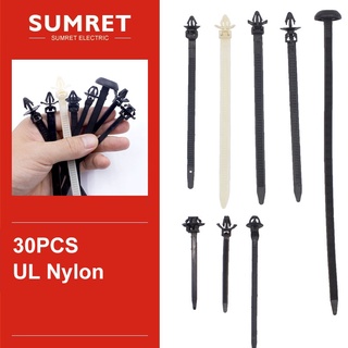 【Ready Stock】✉✽☈Fixed Push Mount Wires Tie Car Cable Fastening Bundled wire band wrap zip Automotive