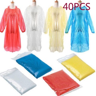 child 40Pcs Rain Coat Disposable Adult Emergency Waterproof Rain Coat Poncho Hiking Camping Hood Mot