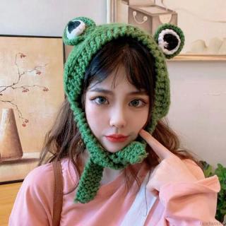 Women's INS HOT Frog Hats Cute Winter Big-eyed Frogs Knitted Warm Hats (1)