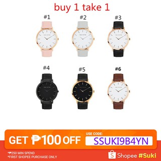 ★Buy 1 get 1 Free★ The Fifth Watch Leather Simple Women Quartz Analog Wrist Watch Modern Simple