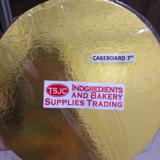 Cake board gold 7” per pc