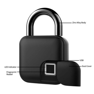 Smart Fingerprint Padlock, Fingerprint Door Lock, Smart Lock, Heavy Duty Biometric Padlock Waterproof Security Anti-Theft Padlock Locker