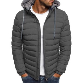 2019 autumn and winter new men's fashion jacket casual hooded solid color men's coat PfjL1 (5)