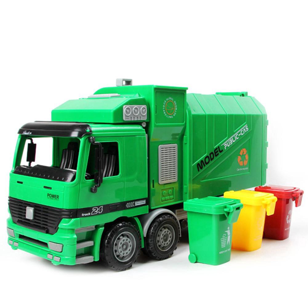 Loading Garbage Truck Can Be Lifted With 3 Rubbish Bin Toy