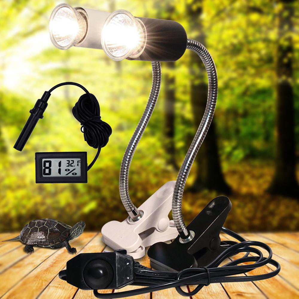 Reptile Turtle Basking Lamp Heat light Kit with Thermometer