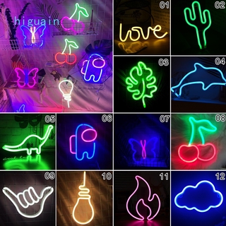 Neon Led Lights Sign Planet Flash Lightning Moon Neon Light Love Cloud Dinosaur Neon Signs for Room Home Decor Party Wall Lamp