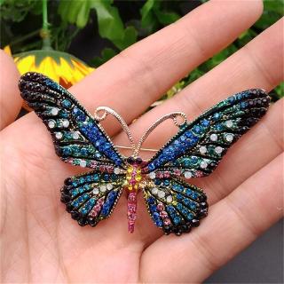 Women Insect Pins and Brooches Rhinestone Brooch Hijab Pins Metal Accessories Butterfly Brooches
