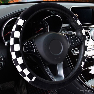 Plush Fabric Auto Decoration Car Steering Wheel Cover Auto Steering Covers Diameter 38cm Car Accessories Universal