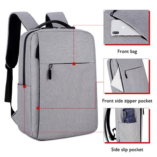 Gray business backpack 15.6-inch computer bag male and female student bag (4)